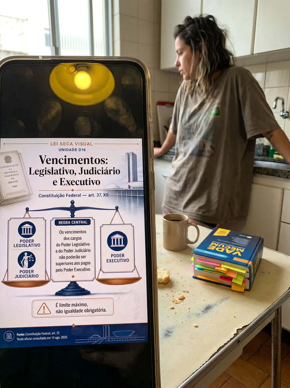Lei Seca Visual aberta no celular durante os estudos